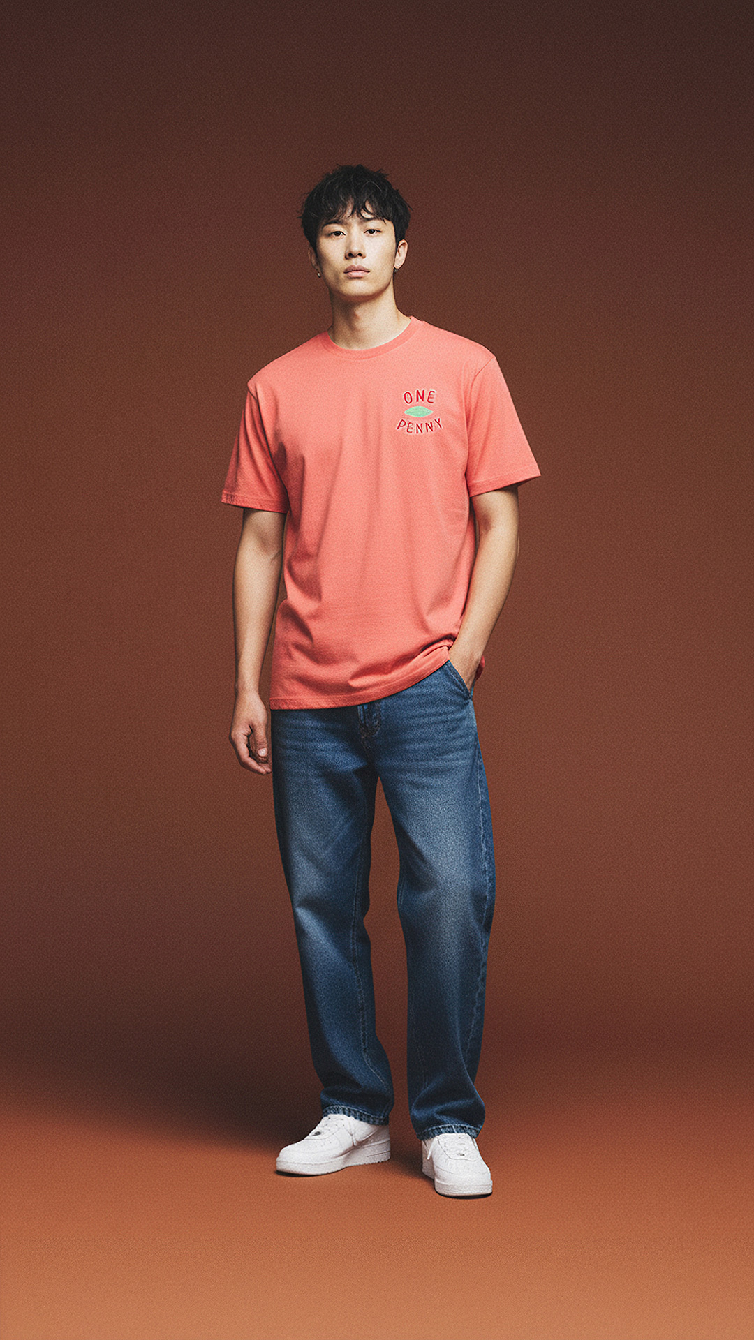 One Leaf Coral Heavy Weight Tee