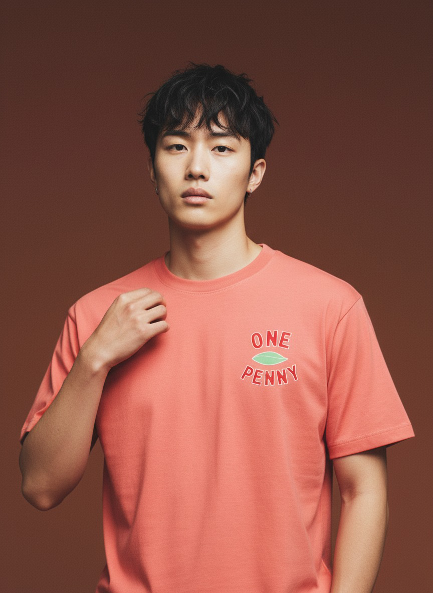 One Leaf Coral Heavy Weight Tee
